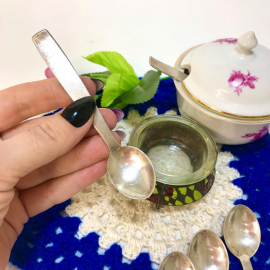 Кофейная ложка/ложка для соусника, Таллин, мнц, серебрение, винтаж, СССР. Цена за 1шт. Картинка 5